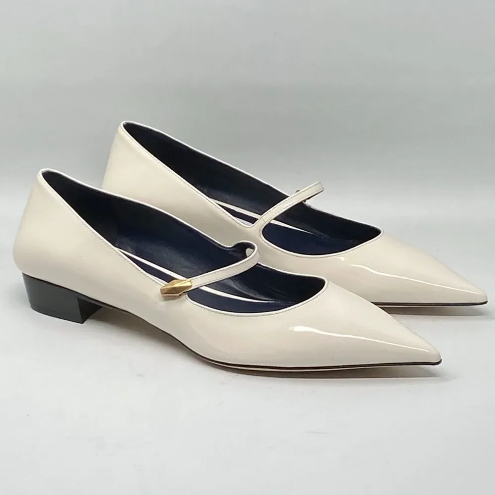 Jimmy Choo Carolyn Leather Mary Jane Flats size 38.5